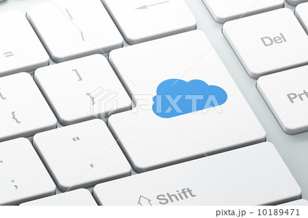 Cloud computing concept: Cloud on computer keyboard background 10189471