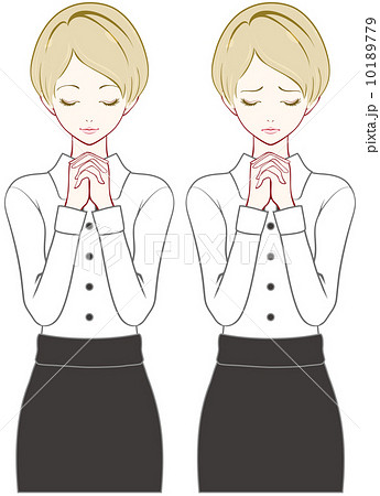 女性 祈るのイラスト素材