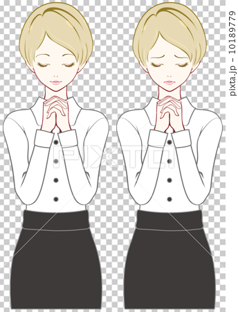 Female Pray Stock Illustration