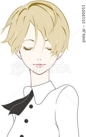 女性 目を閉じるのイラスト素材