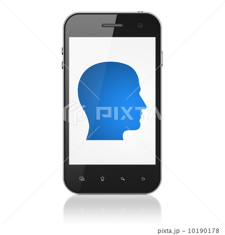 Marketing concept: Head on smartphone 10190178
