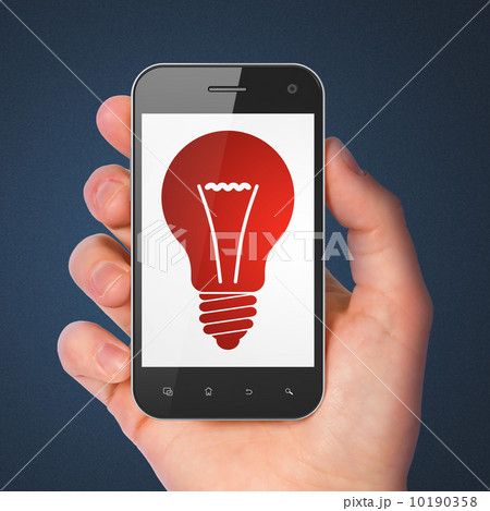 Finance concept: Light Bulb on smartphone Finance concept: Light Bulb on smartphone 10190358