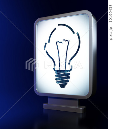 Business concept: Light Bulb on billboard background 10190433
