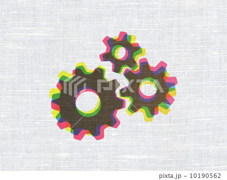 Information concept: Gears on fabric texture background 10190562