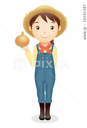 麦藁帽子の女性イラストのイラスト素材