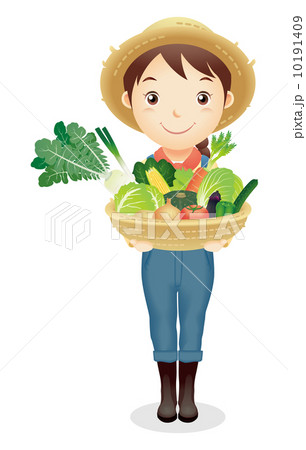 麦藁帽子の女性イラスト 10191409