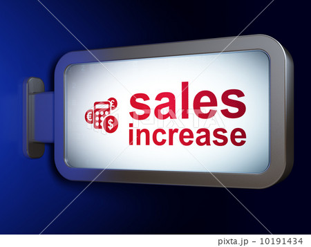 Marketing concept: Sales Increase and Calculator on billboard ba 10191434