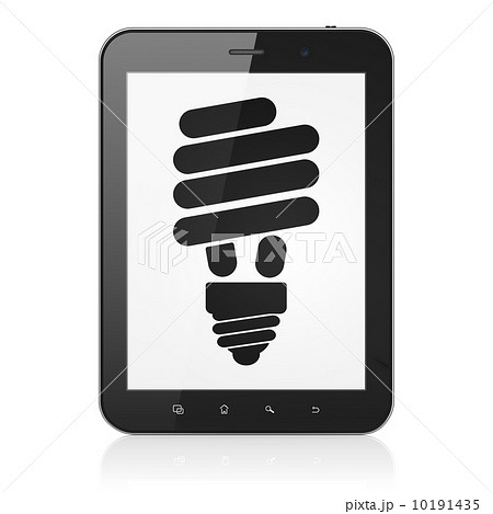 Business concept: Energy Saving Lamp on tablet pc computer Business concept: Energy Saving Lamp on tablet pc computer 10191435