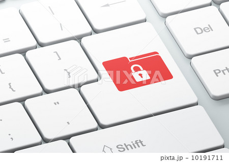 Business concept: Folder With Lock on computer keyboard backgrou 10191711