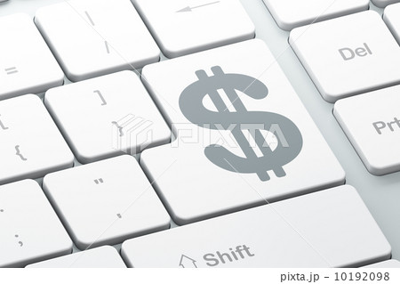 Currency concept: Dollar on computer keyboard background 10192098