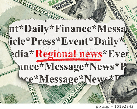 News concept: Regional News on Money background 10192242