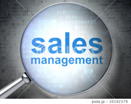 Marketing concept: Sales Management with optical glass 10192379