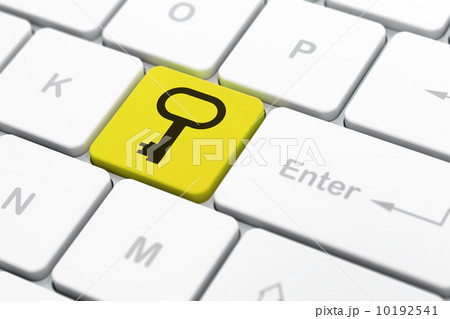 Privacy concept: Key on computer keyboard background 10192541