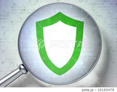 Security concept: Contoured Shield with optical glass on digita 10193479