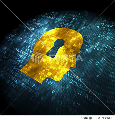 Finance concept: Head With Keyhole on digital background 10193481