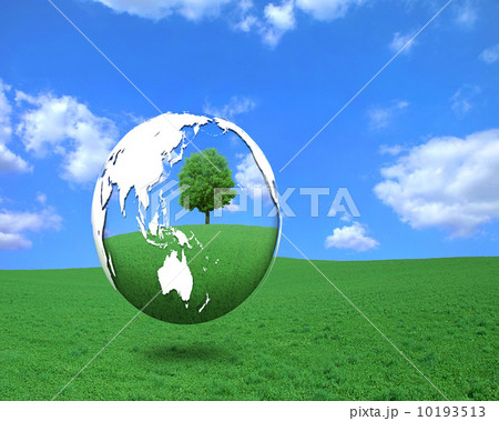 卵形の地球の中のエコロジー風景のイラスト素材 [10193513] - PIXTA