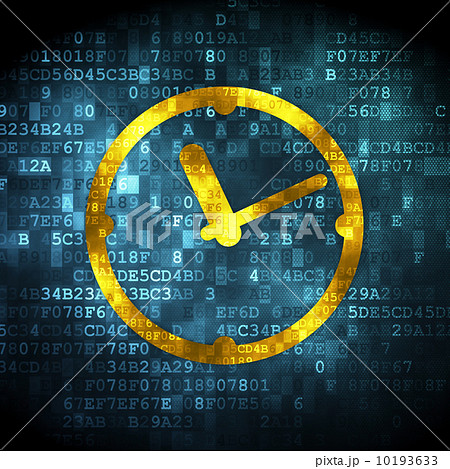 Time concept: Clock on digital background Time concept: Clock on digital background 10193633