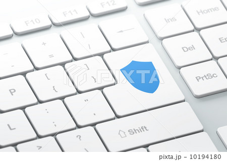 Privacy concept: Shield on computer keyboard background 10194180