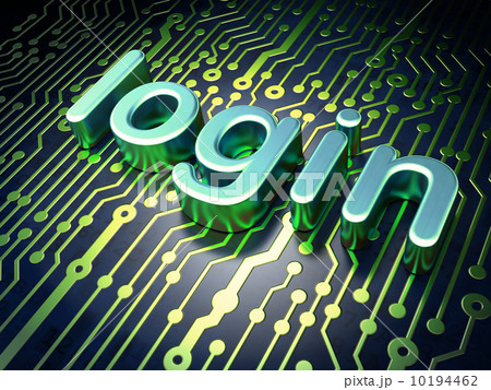 Privacy concept: Login on circuit board background 10194462