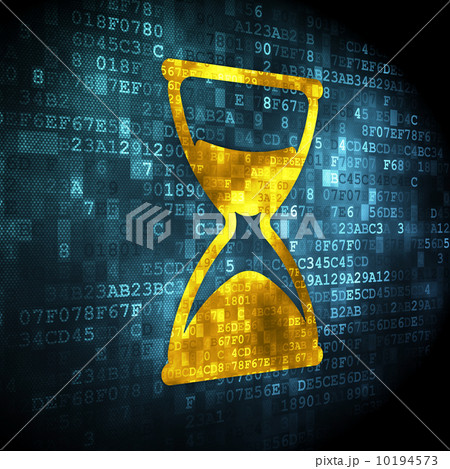 Timeline concept: Hourglass on digital background 10194573