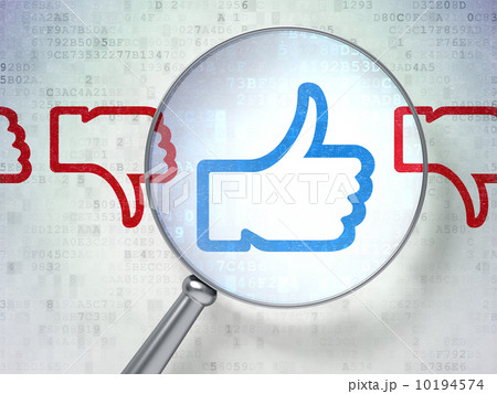 Social media concept: Like, Unlike with optical glass on digital 10194574