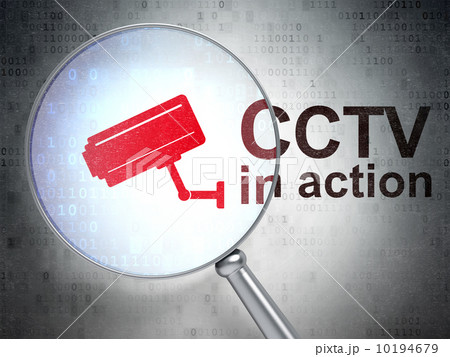 Protection concept: Cctv Camera and CCTV In action with optical 10194679