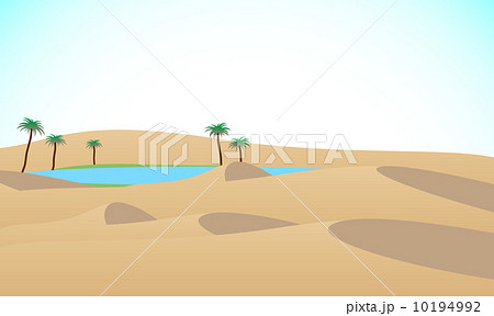 砂漠のオアシスのイラスト素材
