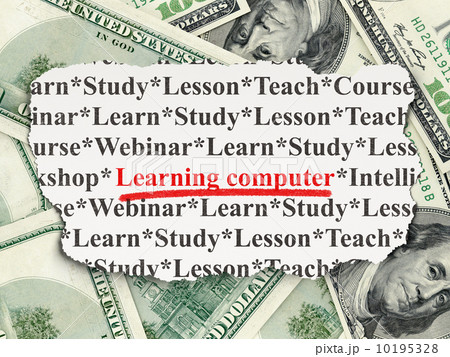 Education concept: Learning Computer on Money background 10195328