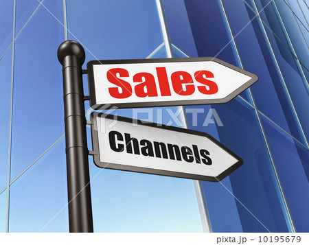 Marketing concept: Sales Channels on Building background 10195679