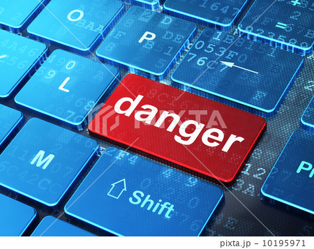 Safety concept: Danger on computer keyboard background 10195971