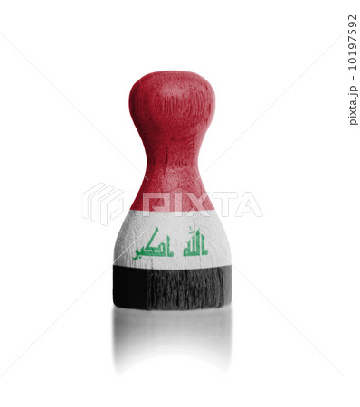 Wooden pawn with a flag painting Wooden pawn with a flag painting 10197592