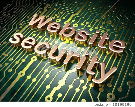 Protection concept: Website Security on circuit board background Protection concept: Website Security on circuit board background 10199196