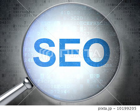 SEO web design concept: SEO with optical glass 10199205