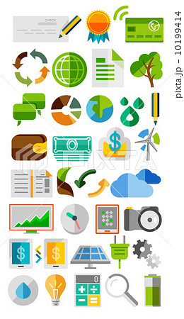 Collection of trendy flat color icons Collection of trendy flat color icons 10199414