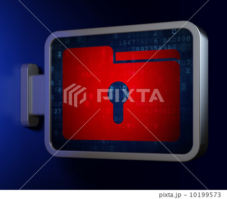 Business concept: Folder With Keyhole on billboard background 10199573