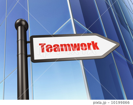 Finance concept: Teamwork on Building background Finance concept: Teamwork on Building background 10199866