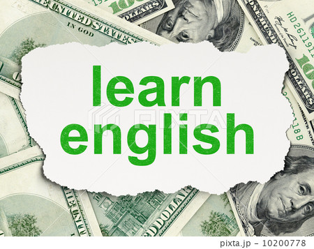 Education concept: Learn English on Money background Education concept: Learn English on Money background 10200778