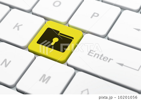 Business concept: Folder With Keyhole on computer keyboard backg 10201056