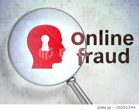 Security concept: Head With Keyhole and Online Fraud with optica Security concept: Head With Keyhole and Online Fraud with optica 10201544