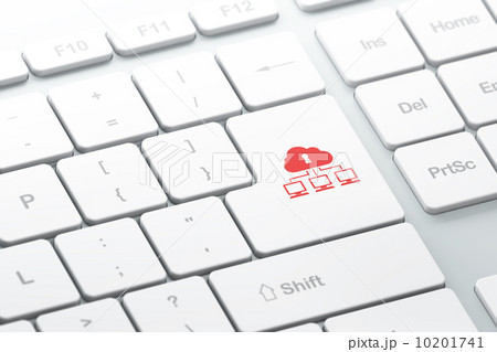 Safety concept: Cloud Network on computer keyboard background Safety concept: Cloud Network on computer keyboard background 10201741