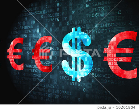 Currency concept: Dollar And Euro on digital background Currency concept: Dollar And Euro on digital background 10201904