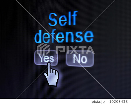 Protection concept: Self Defense on digital computer screen Protection concept: Self Defense on digital computer screen 10203438