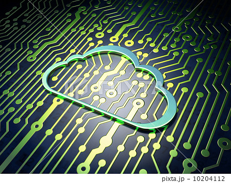 Cloud technology concept: Cloud on circuit board background 10204112