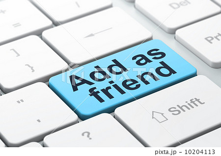 Social media concept: Add as Friend on computer keyboard backgro Social media concept: Add as Friend on computer keyboard backgro 10204113