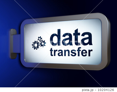 Information concept: Data Transfer and Gears on billboard backgr 10204126