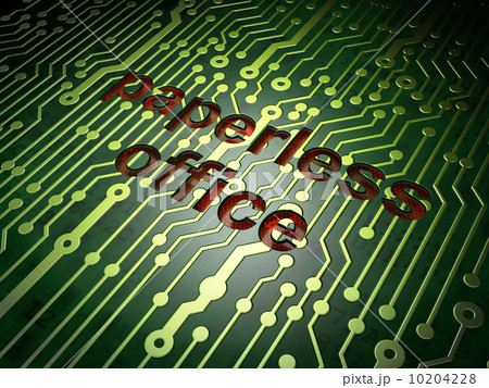 Finance concept: Paperless Office on circuit board background Finance concept: Paperless Office on circuit board background 10204228
