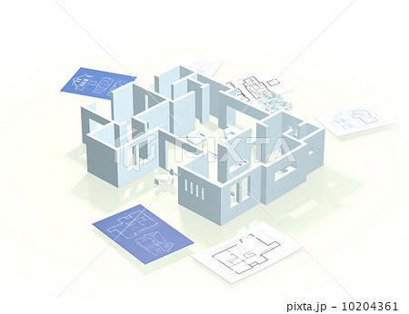 立体の平面図のイラスト素材