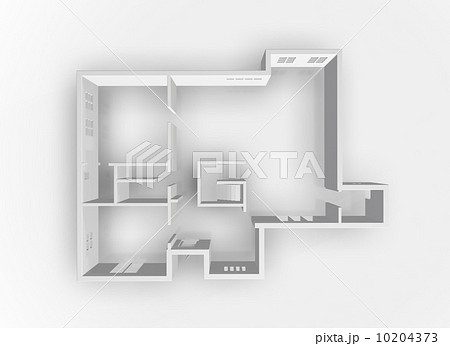 立体の平面図のイラスト素材