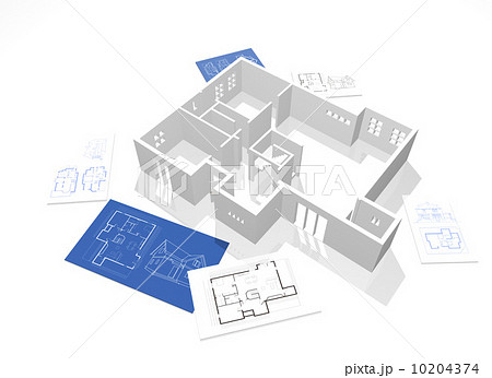立体の平面図のイラスト素材