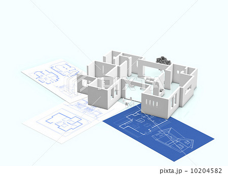 家の設計図のイラスト素材 1045